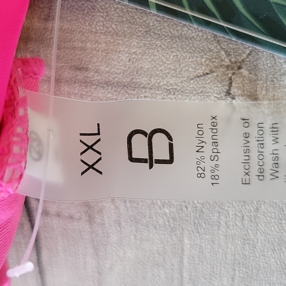 Pink Tummy Control Swimsuits with Cut Out Ruffles and Strap at Waist Size XXL - Picture 16 of 16